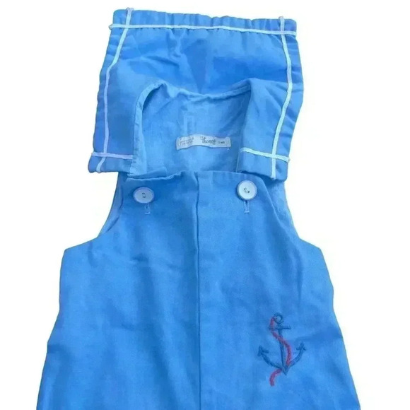 Vintage By Thomas Sailor Romper Longall Anchor Embroidery 12 M Outfit or Costume - Picture 2 of 6